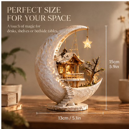 Close-up of the hanging star and miniature cottage details